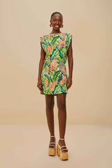 Off-White Heli Leaves Organic Cotton T-Shirt Mini Dress – FARM Rio