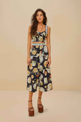 Black Trip Souvenir Organic Cotton Midi Skirt – FARM Rio