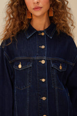 Dark Denim Buttoned Jacket – FARM Rio