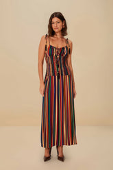 Multicolor Pipa Stripes Midi Dress – FARM Rio