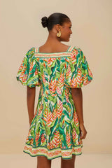 Off-White Heli Leaves LENZING™ ECOVERO™ Euroflax™ Mini Dress – FARM Rio