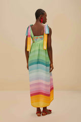 Multicolor Aura Floral Embroidered Euroflax™ Premium Linen Maxi Dress – FARM Rio