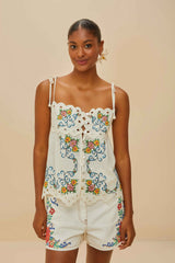 Off-White Flower Tapestry Embroidered Shorts – FARM Rio