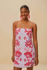 Lilac Porcelain Garden Euroflax™ Premium Linen Mini Dress – FARM Rio