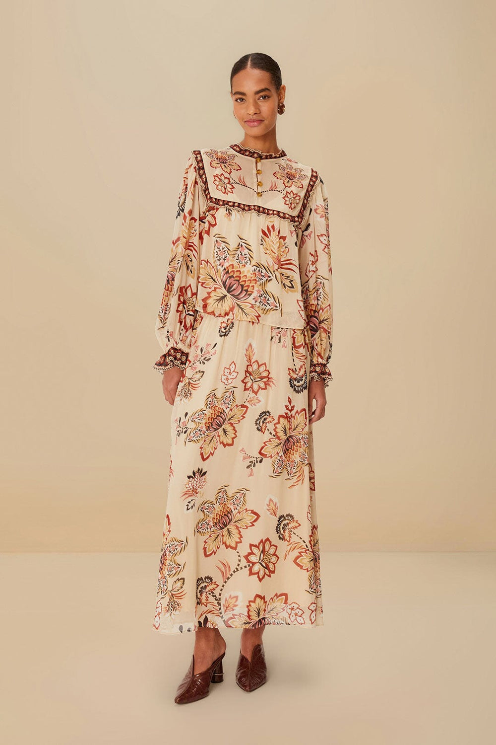 Sand Aura Floral Blouse