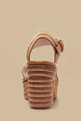 Tan Embroidered Platform Sandal – FARM Rio