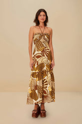 Sand Shell Mix Euroflax™ Premium Linen Maxi Dress – FARM Rio