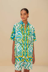 Sand Tropical Tapestry LENZING™ ECOVERO™ Euroflax™ Shirt – FARM Rio