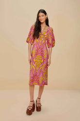 Pineapple Tapestry Pink Midi Dress – FARM Rio