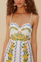 Off-White Sicily Organic Cotton Midi Dress – FARM Rio