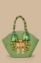 Green Coconut Toucan Raffia Shell Tote – FARM Rio