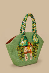 Green Coconut Toucan Raffia Shell Tote – FARM Rio