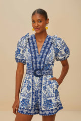 Off-White Shell Garden Organic Cotton Romper – FARM Rio