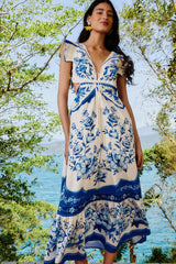 Off-White Porcelain Garden Butterlfy LENZING™ ECOVERO™ Euroflax™ Midi – FARM Rio