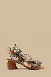 Sand Foliage Sketch Monstera Heeled Sandal – FARM Rio