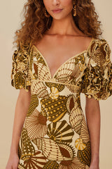 Sand Shell Mix LENZING™ ECOVERO™ Viscose Mini Dress – FARM Rio