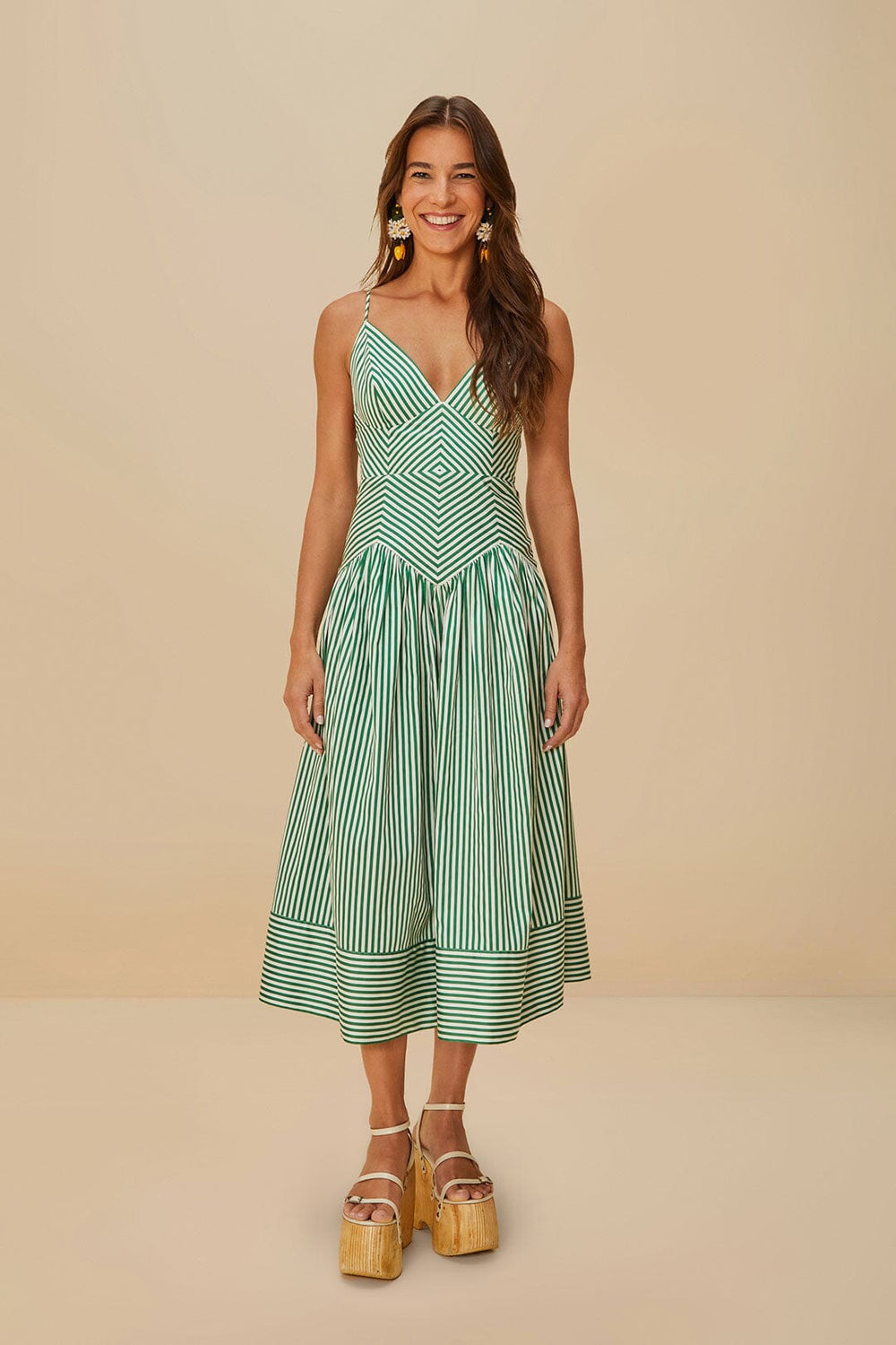 Bicolor Stripes Organic Cotton Midi Dress – FARM Rio