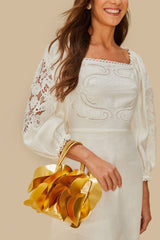 Gold Leather Flower Bag – FARM Rio