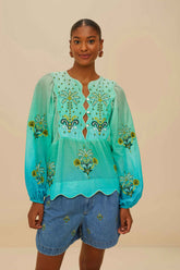 Embroidery Palmtree Denim Short – FARM Rio