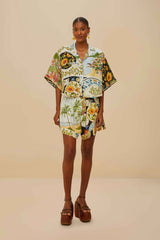 Multicolor Latin Trip Scarves Euroflax™ Premium Linen Shorts – FARM Rio