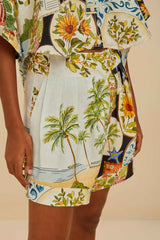 Multicolor Latin Trip Scarves Euroflax™ Premium Linen Shorts – FARM Rio