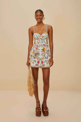 Off-White Delicate Forest Euroflax™ Premium Linen Romper – FARM Rio