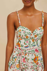 Off-White Delicate Forest Euroflax™ Premium Linen Romper – FARM Rio