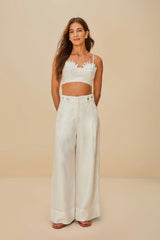 Off-White Sunrise Cup Euroflax™ Premium Linen Crop Top – FARM Rio