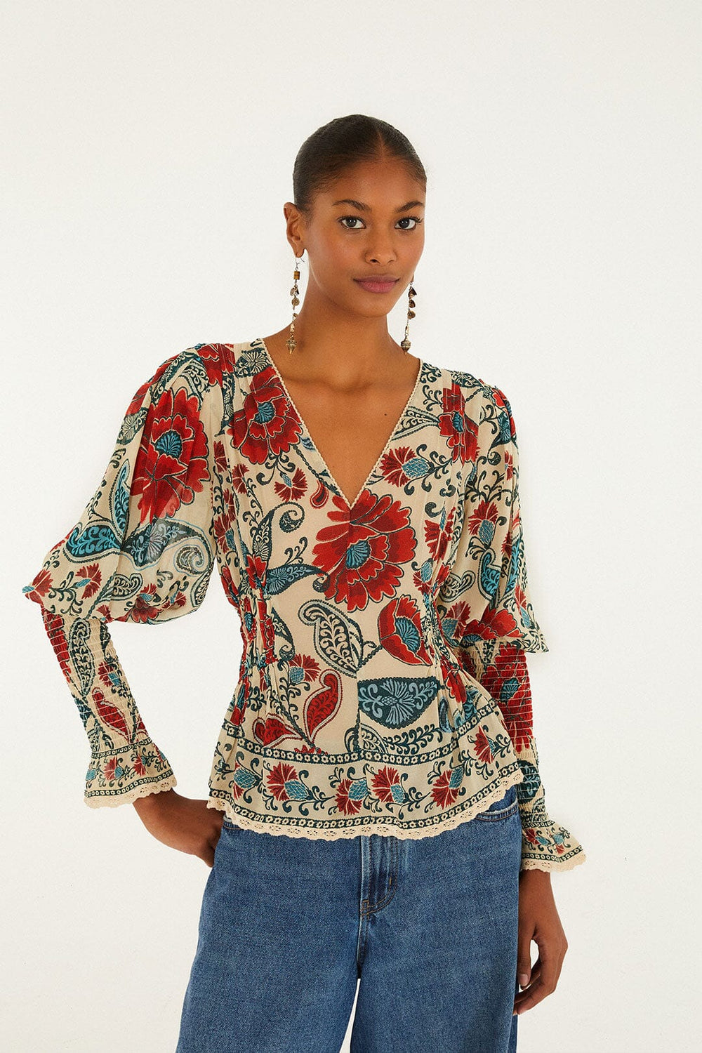Sand Francesca Long Sleeve Blouse