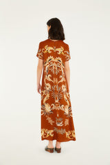Orange Arabesque Paradise Lenzing� Ecovero� Viscose Maxi Dress