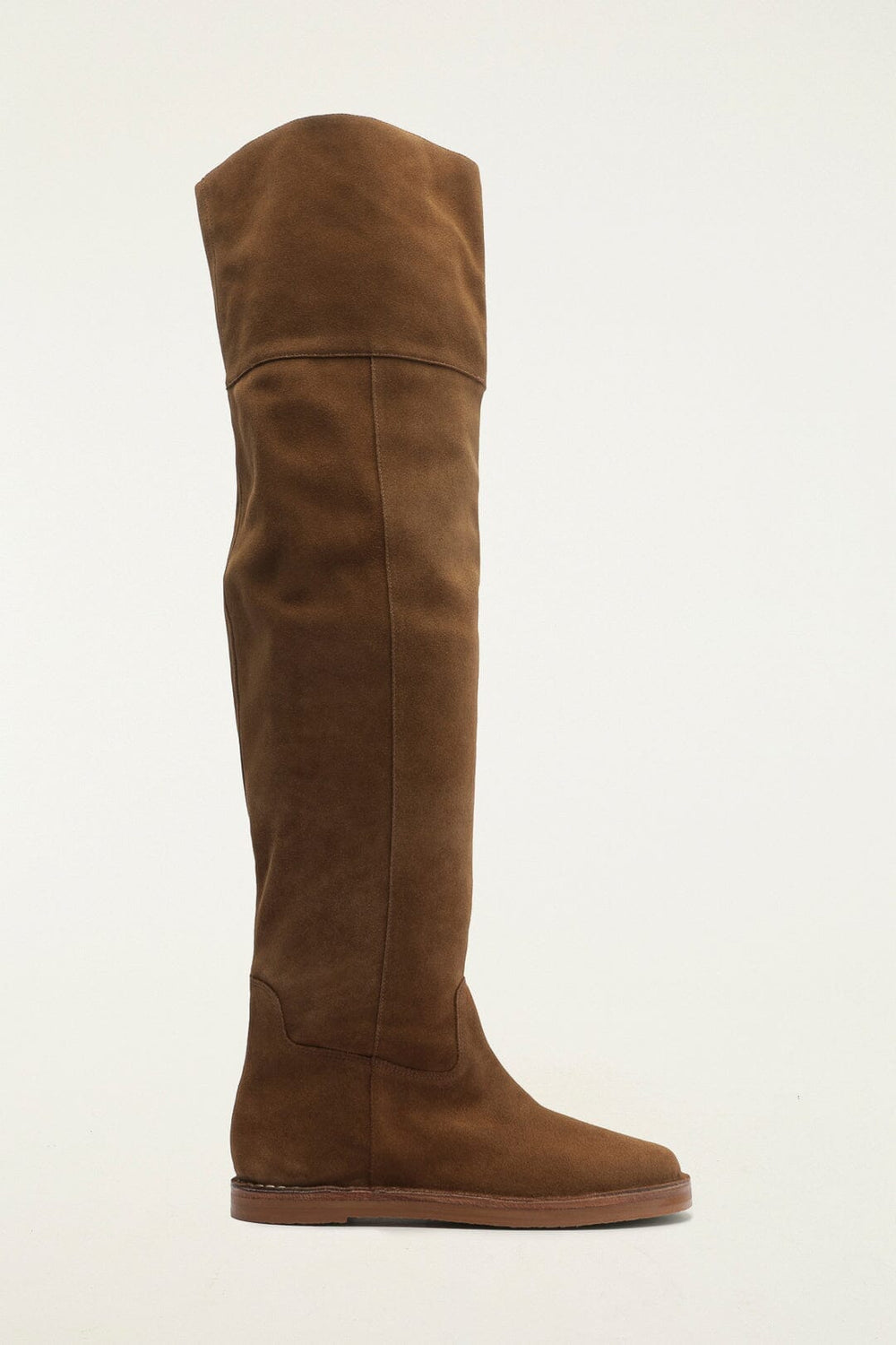Brown Over The Knee Flat Boot