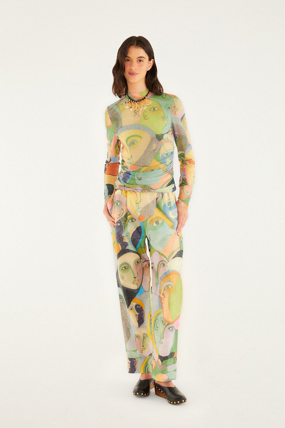 Crowded Series Drawing Organic Cotton Pants