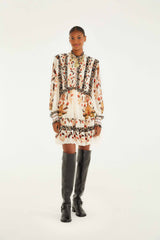 Cream Berry Garden Mini Dress