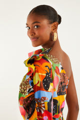 Ana Leovy Farm Rio Organic Cotton One Shoulder Mini Dress