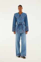 Denim Wide-Leg Pants