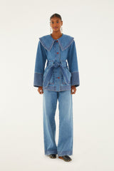 Denim Wide-Leg Pants