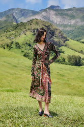 Mixed Winter Garden Lenzing™ Ecovero™ Viscose Midi Skirt