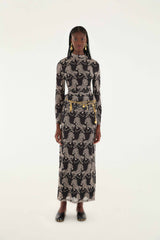 Black Striped Tigers Long Sleeve Tulle Blouse