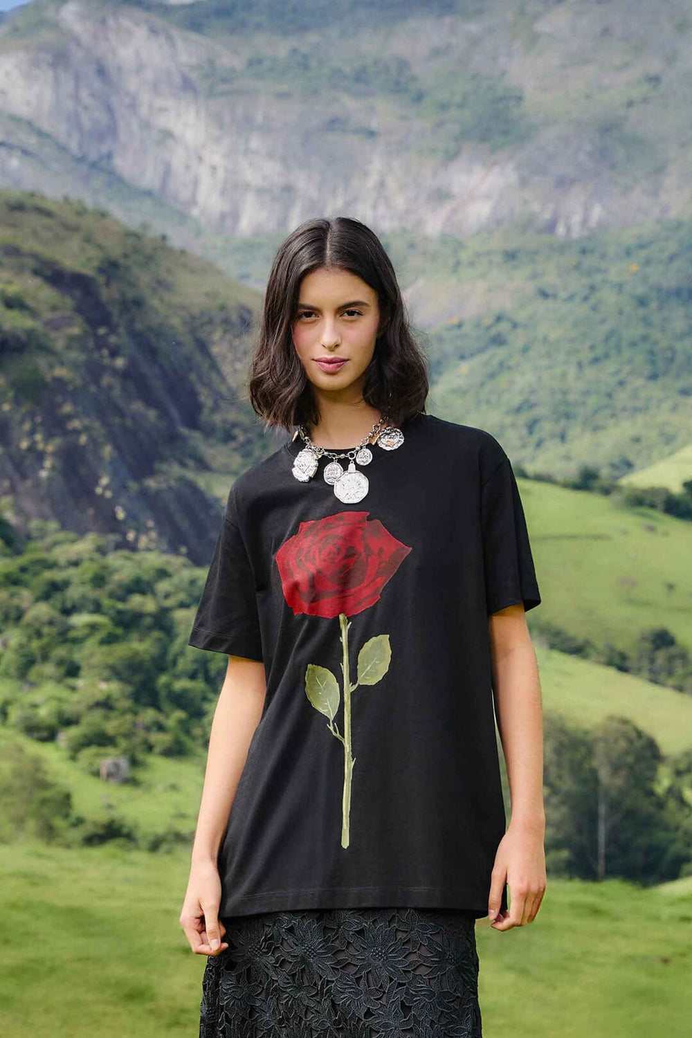 Black Rose Organic Cotton Relaxed T-Shirt