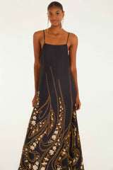 Black Garden Lenzing™ Ecovero™ Viscose Slip Midi Dress