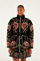 Black Marvelous Garden Puffer Jacket