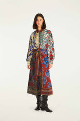 Mixed Navy Winter Lenzing® Ecovero® Viscose Midi Dress