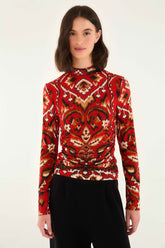 Cream Ainika Pineapple Ikat Blouse