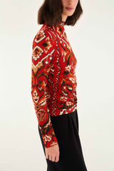 Cream Ainika Pineapple Ikat Blouse