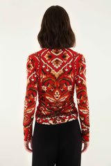 Cream Ainika Pineapple Ikat Blouse