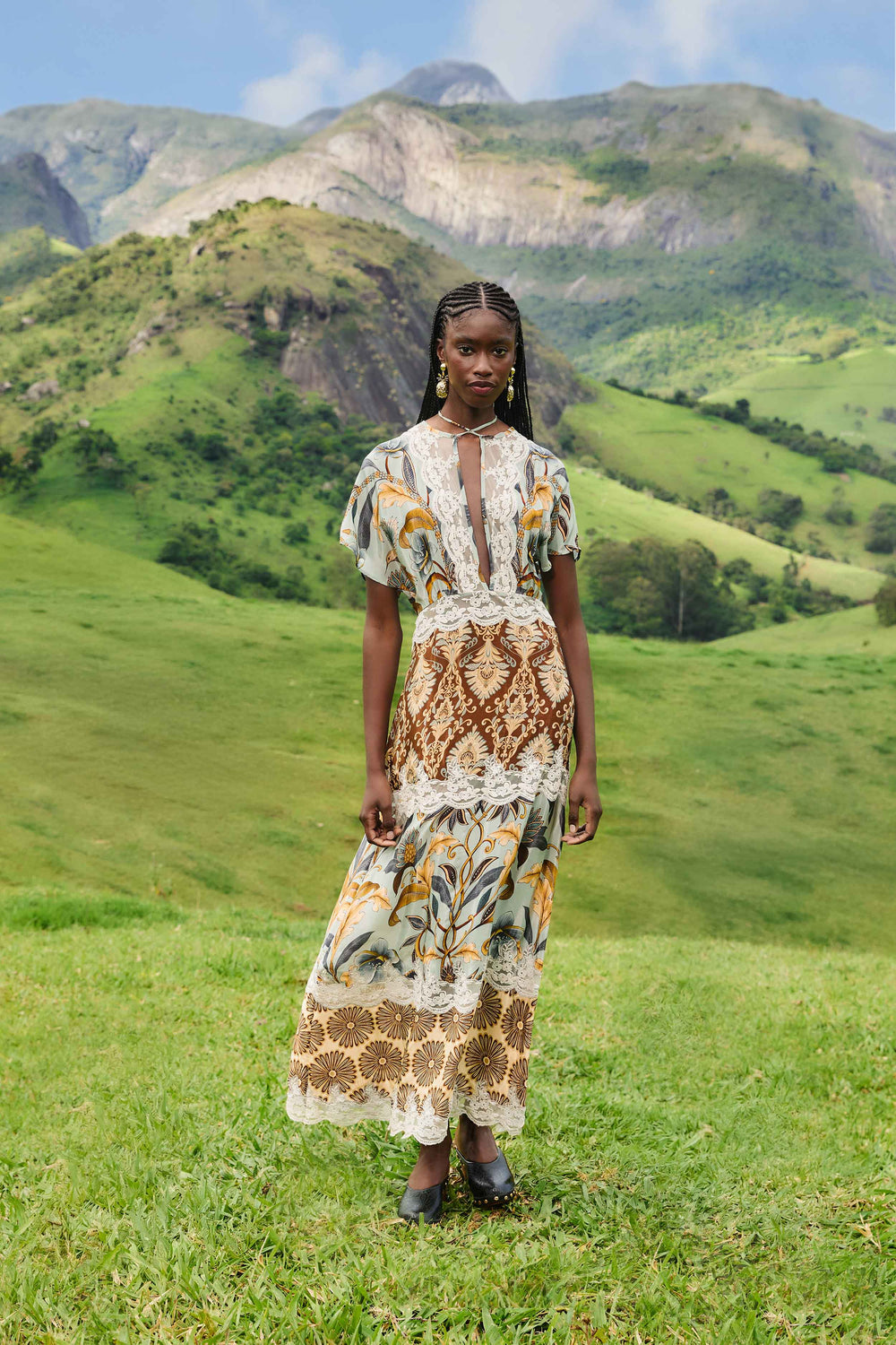 Mixed Snake Garden Maxi Dress