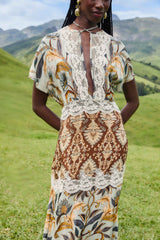 Mixed Snake Garden Maxi Dress