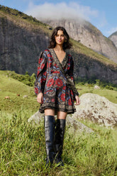 Black Valentina Wrap Lenzing� Ecovero� Viscose Mini Dress