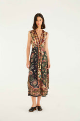 Mixed Winter Garden Lenzing™ Ecovero™ Viscose Sleeveless Maxi Dress