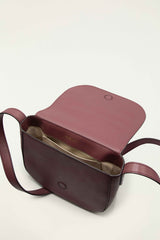 Burgundy Western Embroidered Leather Crossbody Bag